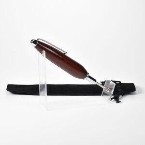 Hand Crafted Seam Ripper in Chrome and Dark Oak Wood with a Single Blade